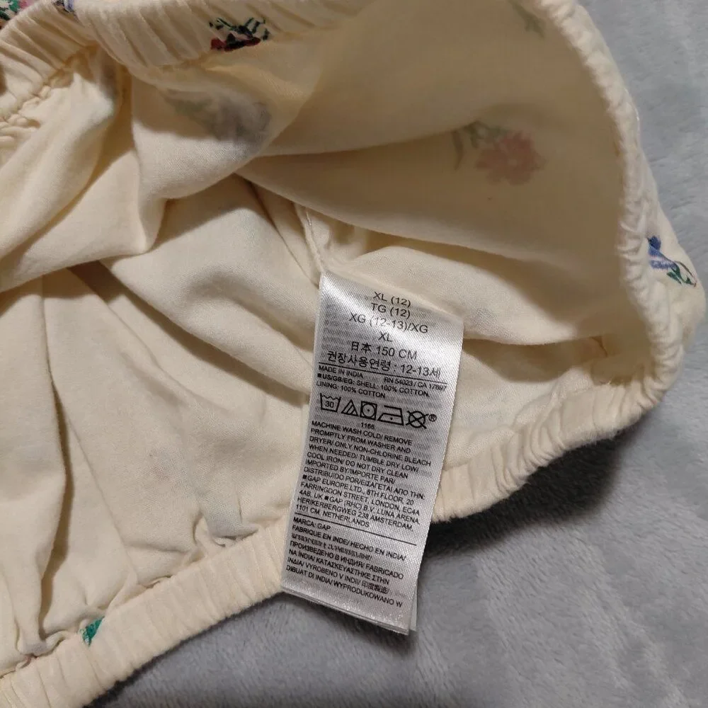Gap Kids Yellow Mini Floral Flutter Top Elastic Neck & Waist Sz XL (12)